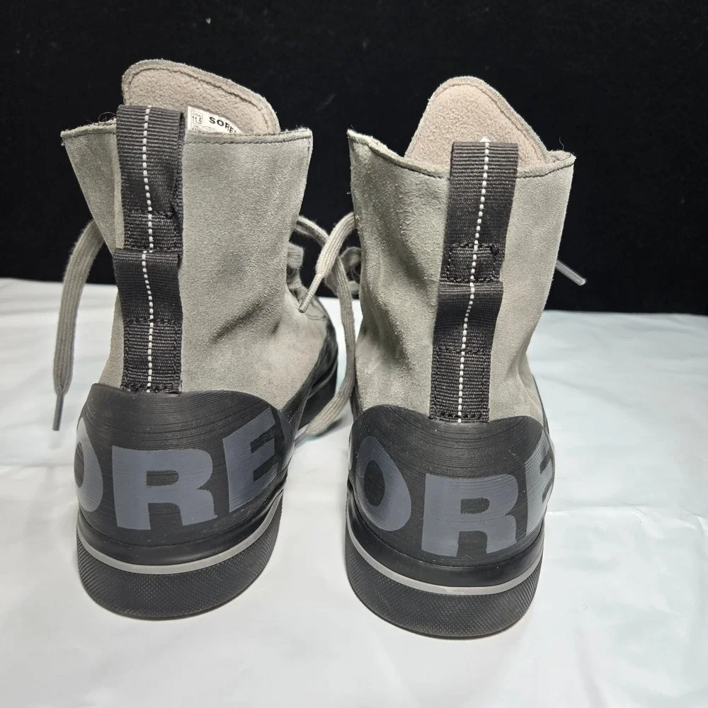 SOREL Men's Cheyanne Metro II Sneak Waterproof‎ Boots Black Grey Suede Mens 11.5